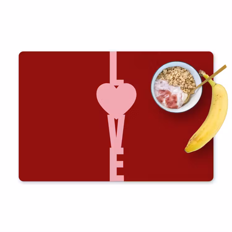 Love - Hart - Rood Placemat vinyl groot -zzzproduct_Kitchenyeah-website