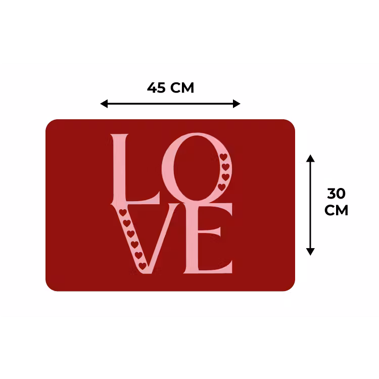 Love - Rood - Hatjes Placemat vinyl groot -specs