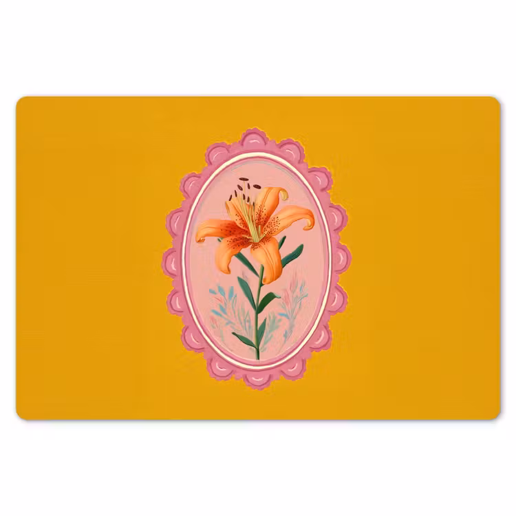 Lelie - Oranje - Lijst - Ovaal Placemat vinyl groot -zzsfeer1_Kitchenyeah-website