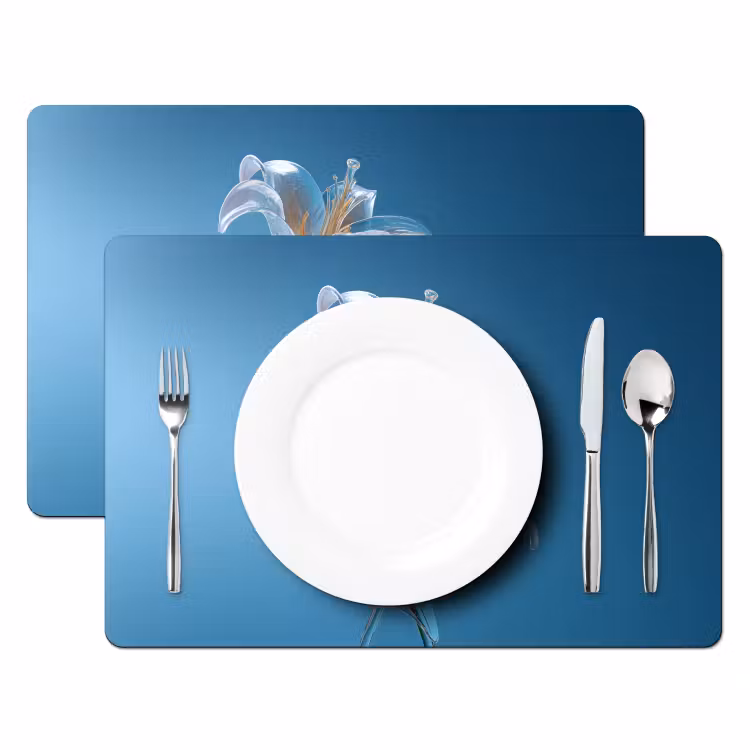 Lelies - Blauw - Glazen Placemat vinyl groot -zzsfeer2_Kitchenyeah-website
