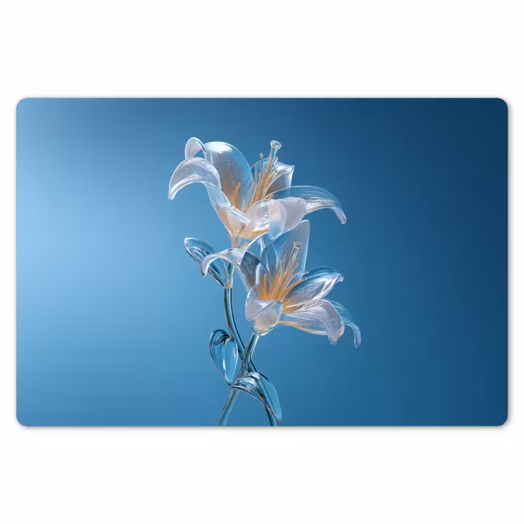 Lelies - Blauw - Glazen Placemat vinyl groot -zzsfeer1_Kitchenyeah-website
