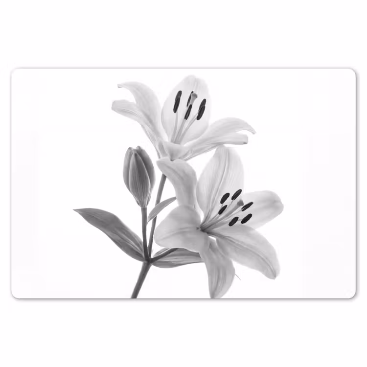 Lelies - Elegant - Zwart - Wit Placemat vinyl groot -zzsfeer1_Kitchenyeah-website