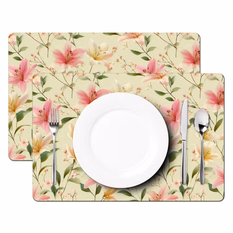 Lelies - Sereen - Kleurrijk Placemat vinyl groot 368 -zzsfeer2_Kitchenyeah-website