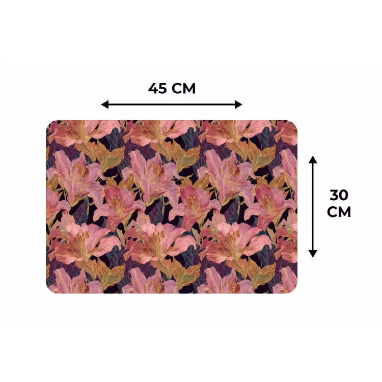 Lelies - Patroon - Roze - Goud Placemat vinyl groot 368 -specs