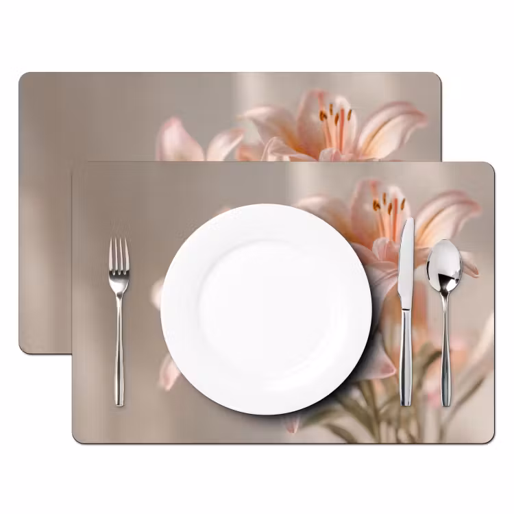 Lelies - Meeldraden - Roze - Wazig Placemat vinyl groot -zzsfeer2_Kitchenyeah-website