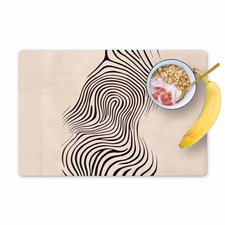 Lijnen - Abstract - Golvend - Zwart Placemat vinyl groot -zzzproduct_Kitchenyeah-website