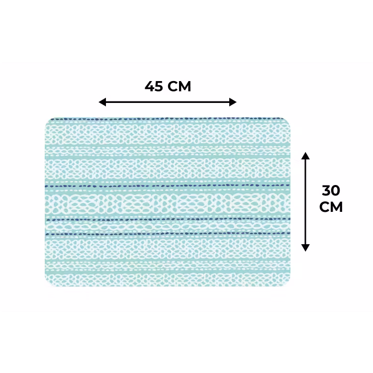 Lijnen - Blauwgroen - Patroon Placemat vinyl groot 368 -specs