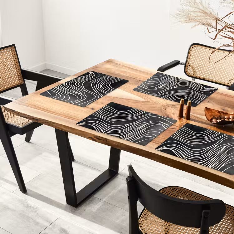 Lijnen - Patroon - Abstract - Wit Placemat vinyl groot -zzsfeer4_Kitchenyeah-website
