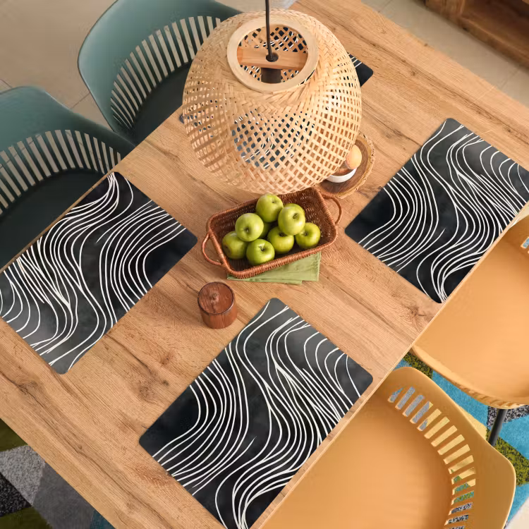 Lijnen - Patroon - Abstract - Wit Placemat vinyl groot -zzsfeer5_Kitchenyeah-website