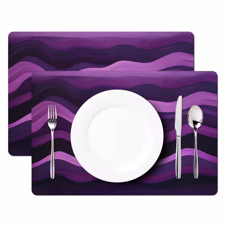 Lijnen - Golven - Paars - Abstract Placemat vinyl groot -zzsfeer2_Kitchenyeah-website