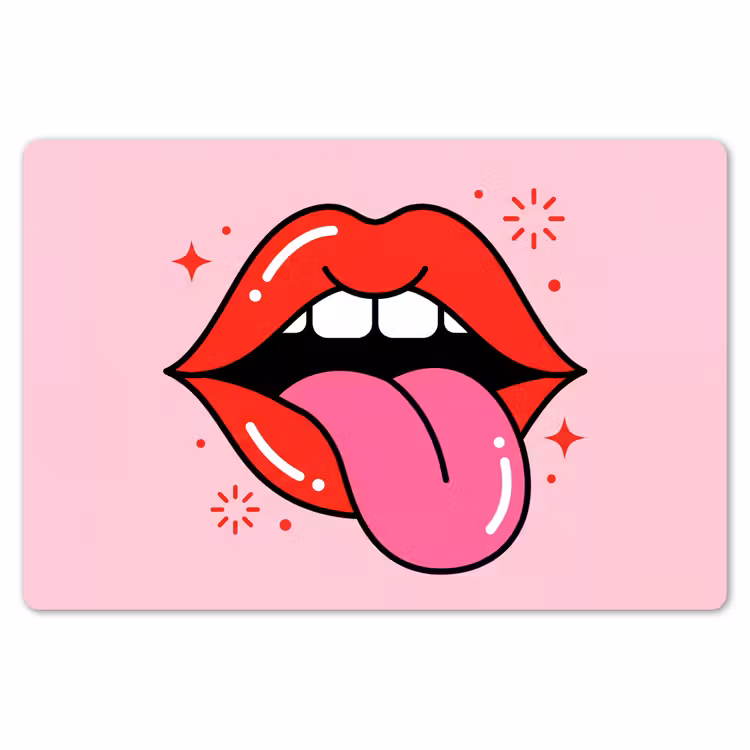 Lippen - Tong - Pop-art - Kleurrijk - Roze Placemat vinyl groot -zzsfeer1_Kitchenyeah-website
