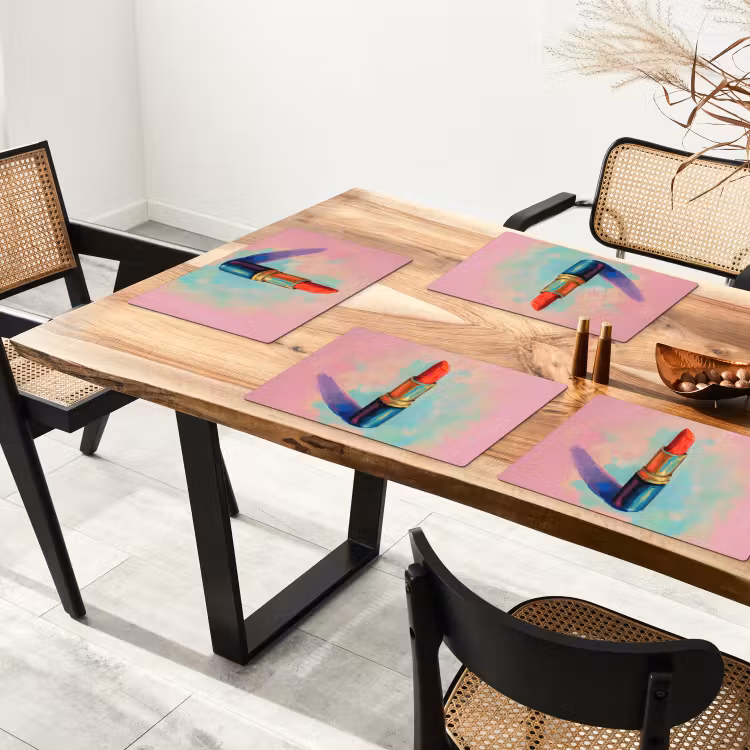 Lippenstift - Rood - Penseelstreken Placemat vinyl groot -zzsfeer4_Kitchenyeah-website
