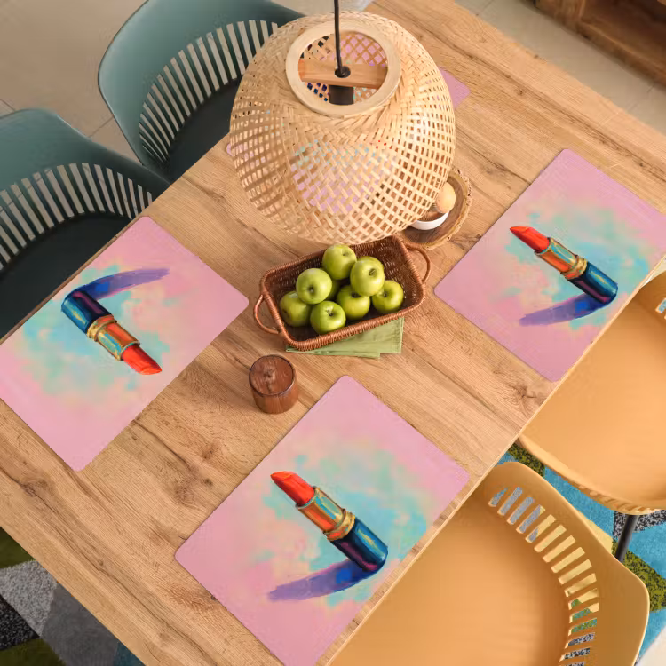 Lippenstift - Rood - Penseelstreken Placemat vinyl groot -zzsfeer5_Kitchenyeah-website
