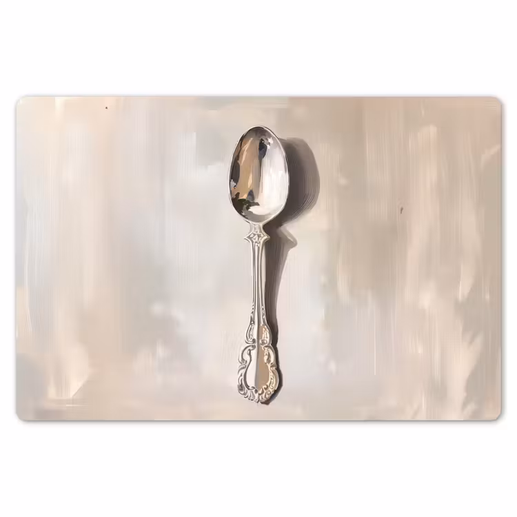 Lepel - Verf - Zilver Placemat vinyl groot -zzsfeer1_Kitchenyeah-website