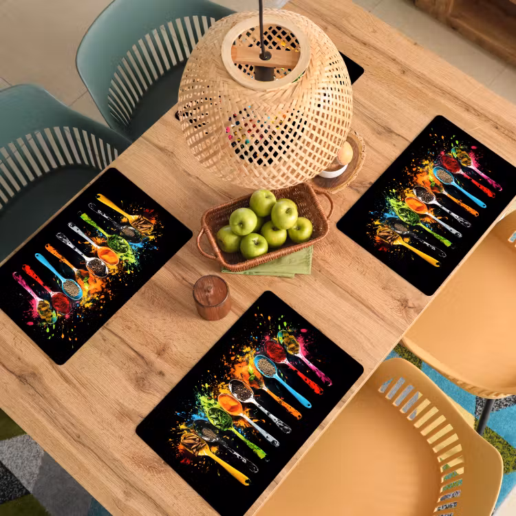 Lepels - Kruiden - Modern - Graffiti - Verf - Kleurrijk Placemat vinyl groot -zzsfeer5_Kitchenyeah-website