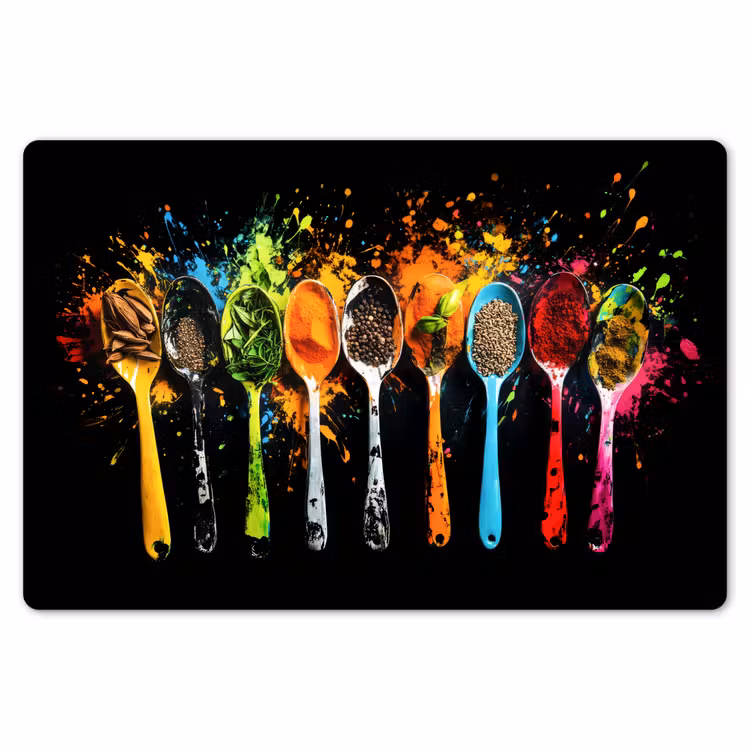 Lepels - Kruiden - Modern - Graffiti - Verf - Kleurrijk Placemat vinyl groot -zzsfeer1_Kitchenyeah-website