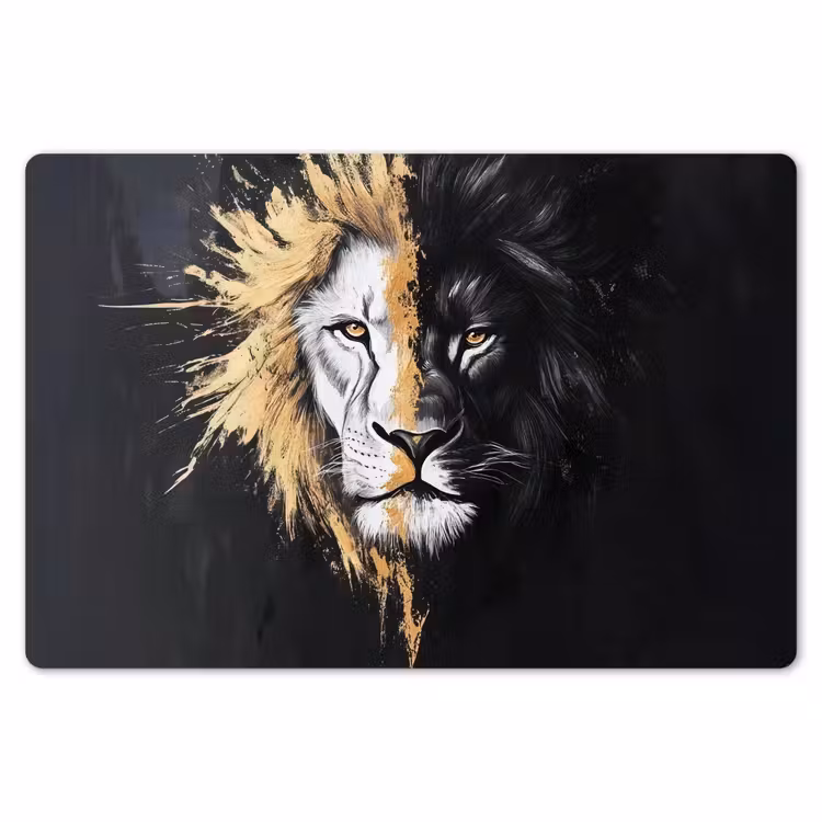 Leeuw - Gesplitst - Zwart - Lijn Placemat vinyl groot -zzsfeer1_Kitchenyeah-website