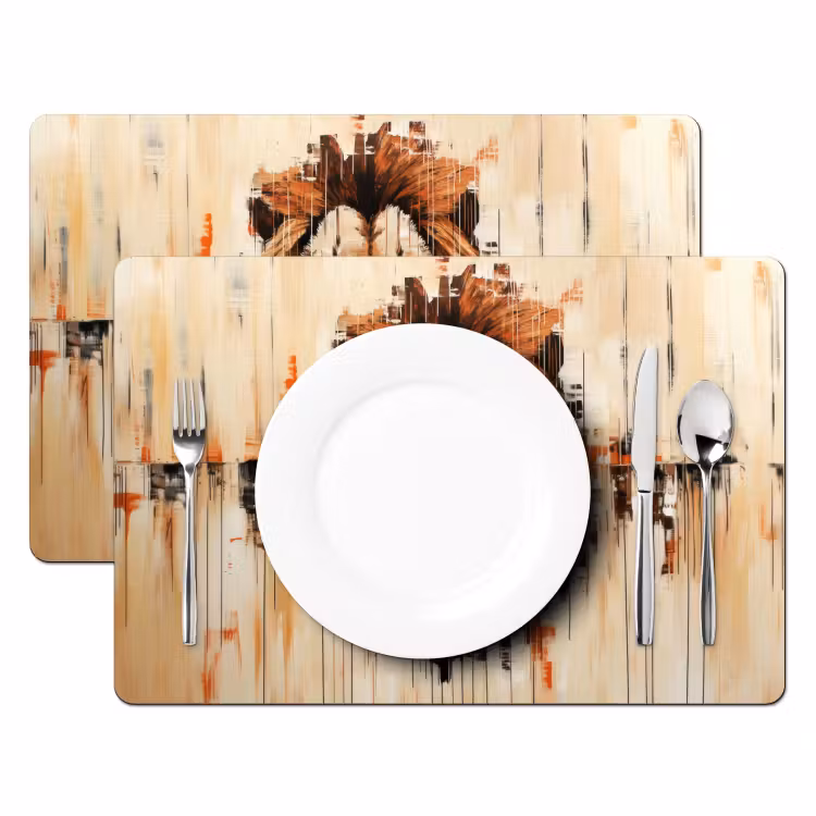 Leeuwenkop - Lijnen - Crème Placemat vinyl groot -zzsfeer2_Kitchenyeah-website