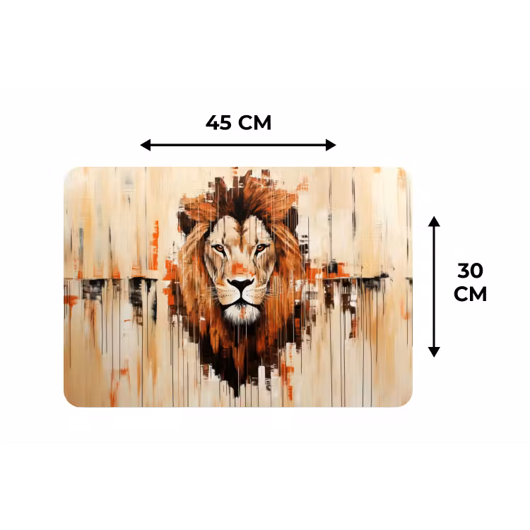 Leeuwenkop - Lijnen - Crème Placemat vinyl groot -specs