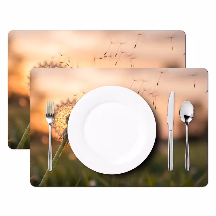 Paardenbloem - Zonsondergang - Veld Placemat vinyl groot -zzsfeer2_Kitchenyeah-website