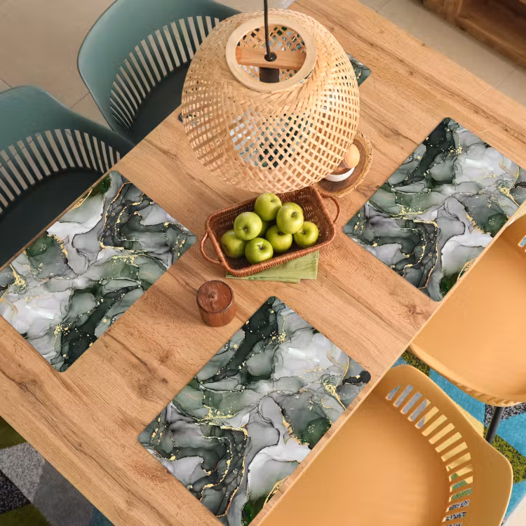 Luxe - Marmer - Groen Placemat vinyl groot -zzsfeer5_Kitchenyeah-website