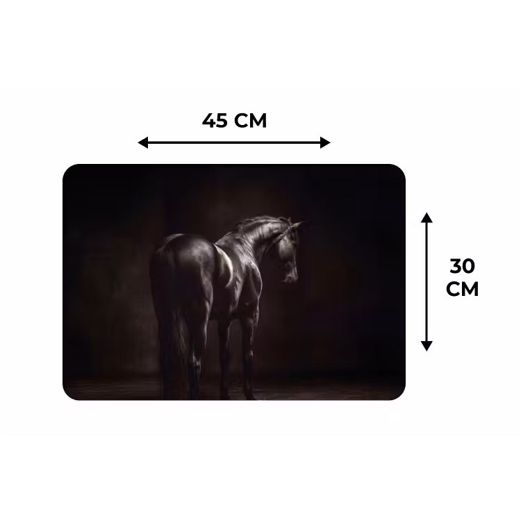 Krachtig - Paard - Donker Placemat vinyl groot -specs