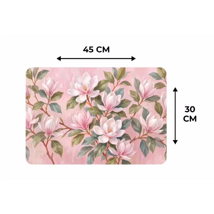 Magnolia's - Patroon - Roze Placemat vinyl groot -specs