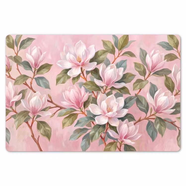 Magnolia's - Patroon - Roze Placemat vinyl groot -zzsfeer1_Kitchenyeah-website