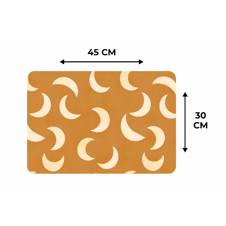 Manen - Patroon - Oker Placemat vinyl groot 368 -specs