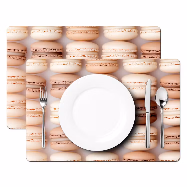 Macarons - Beige - Bruin Placemat vinyl groot -zzsfeer2_Kitchenyeah-website