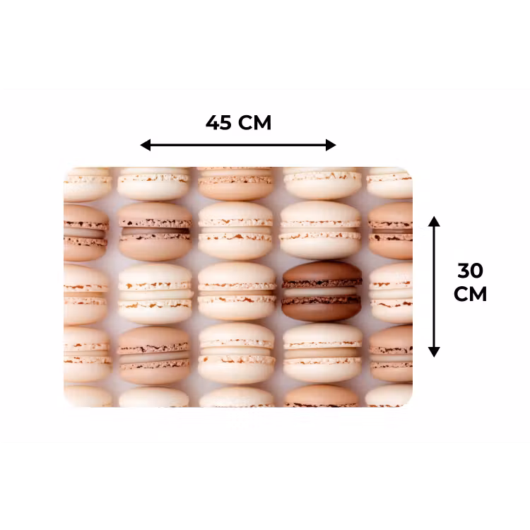 Macarons - Beige - Bruin Placemat vinyl groot -specs
