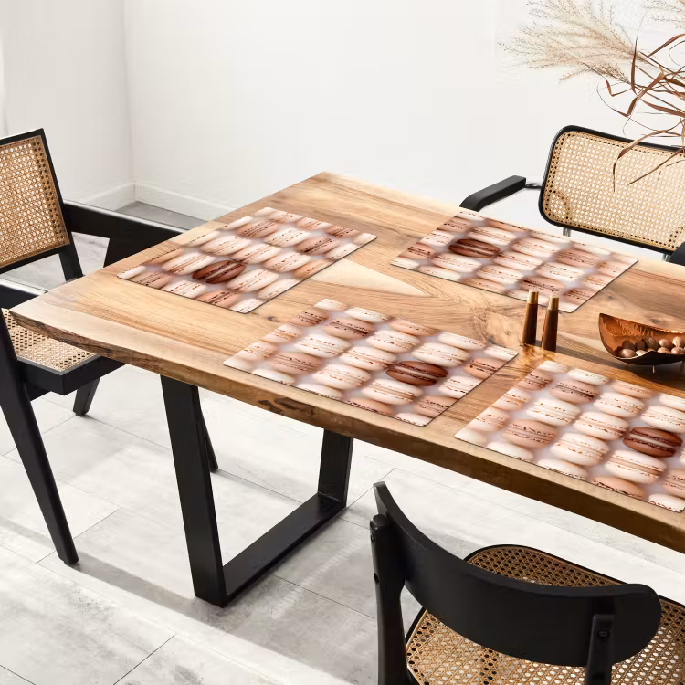 Macarons - Beige - Bruin Placemat vinyl groot -zzsfeer4_Kitchenyeah-website