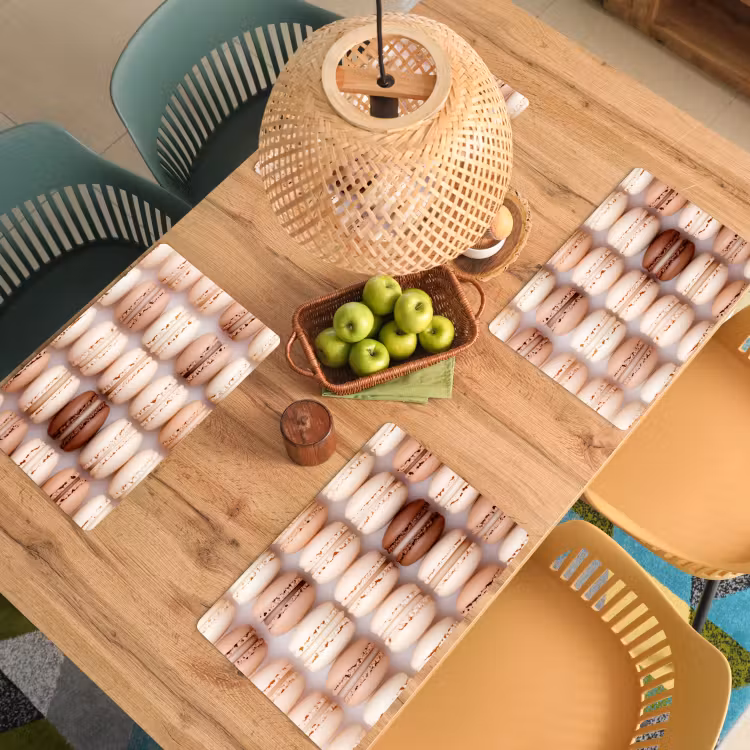 Macarons - Beige - Bruin Placemat vinyl groot -zzsfeer5_Kitchenyeah-website