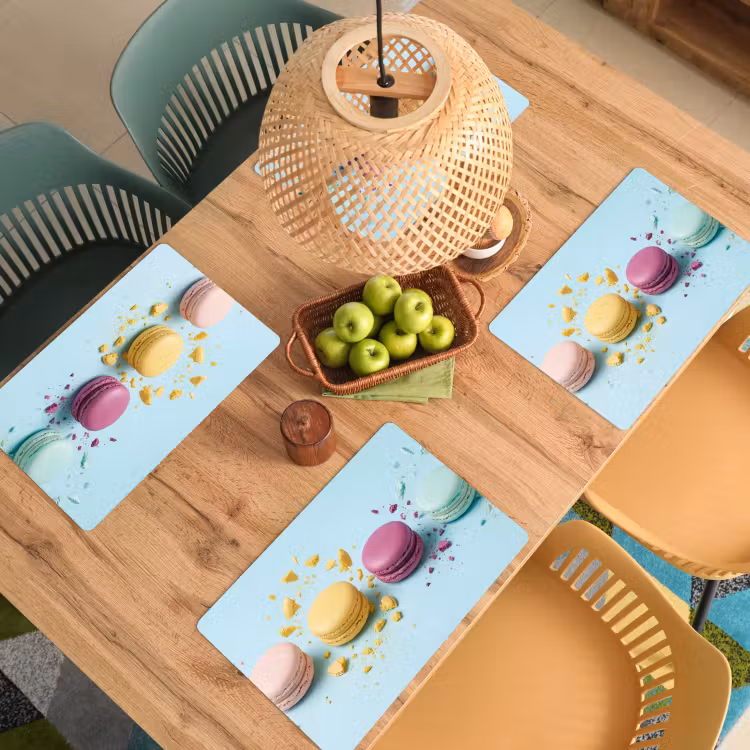 Macarons - Kleurrijk - Pastel Placemat vinyl groot -zzsfeer5_Kitchenyeah-website