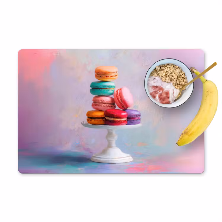 Macarons - Schaal - Pastel - Kleurrijk Placemat vinyl groot -zzzproduct_Kitchenyeah-website