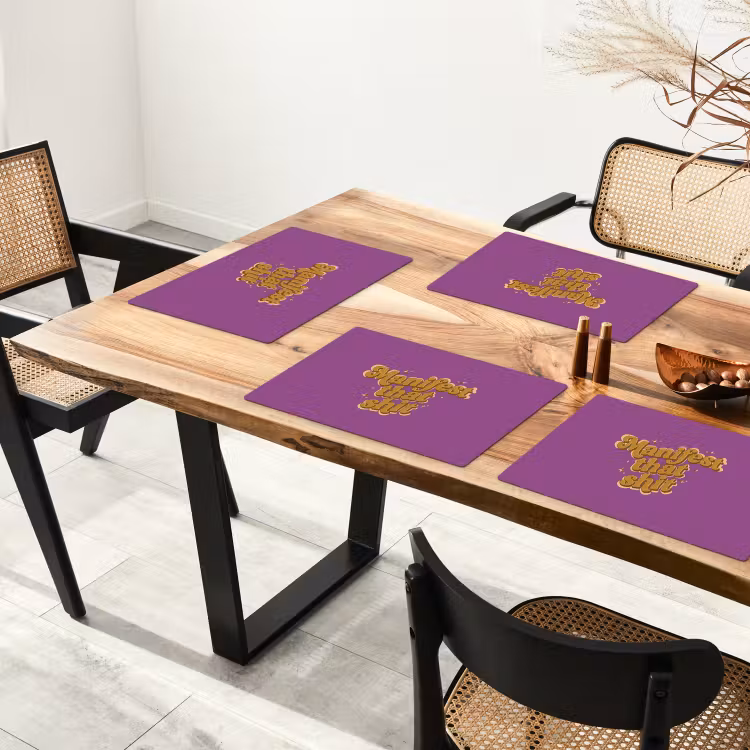 Manifest that shit - Paars - Glitter Placemat vinyl groot -zzsfeer4_Kitchenyeah-website