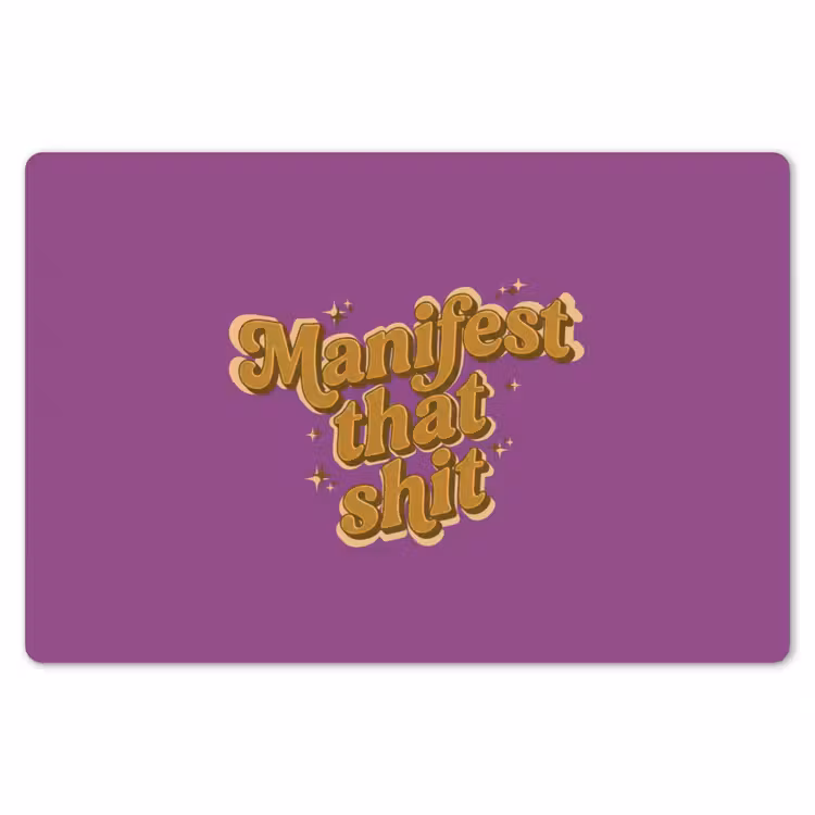 Manifest that shit - Paars - Glitter Placemat vinyl groot -zzsfeer1_Kitchenyeah-website