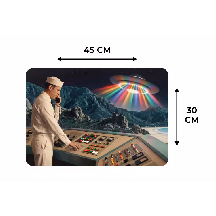 Tischset - 6 Stück - Mann – Kontrollraum – Strand - Man - Controlekamer - Strand Placemat vinyl groot