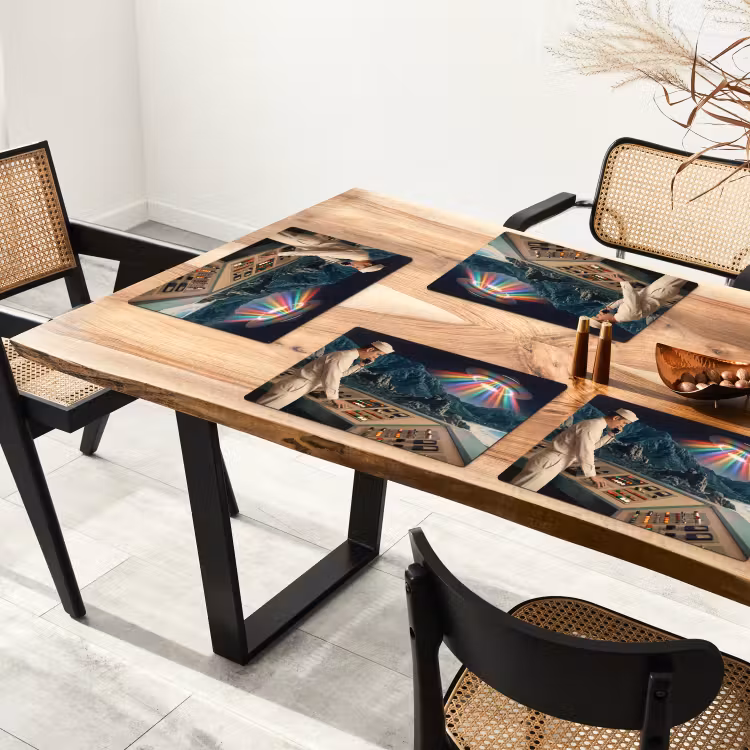 Tischset - 6 Stück - Mann – Kontrollraum – Strand - Man - Controlekamer - Strand Placemat vinyl groot
