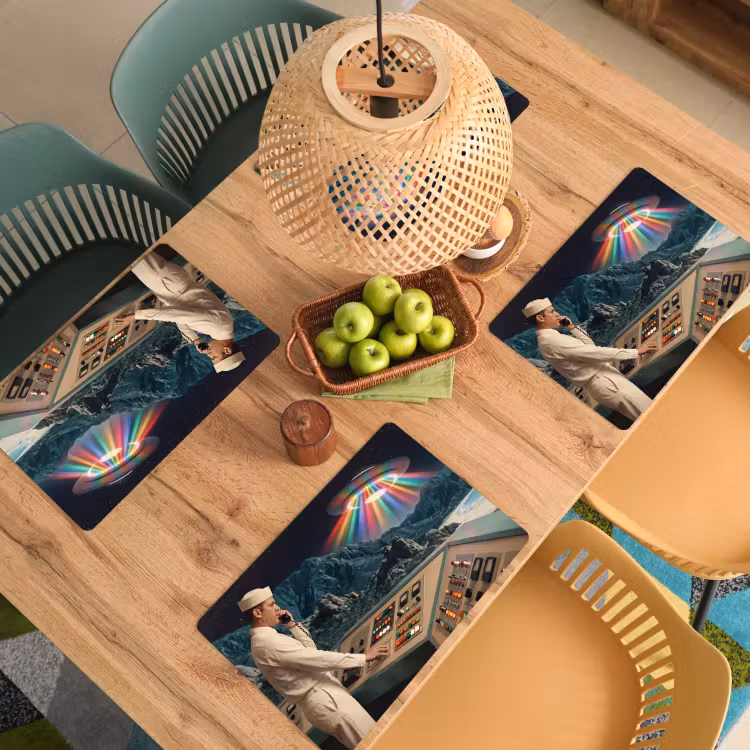 Tischset - 6 Stück - Mann – Kontrollraum – Strand - Man - Controlekamer - Strand Placemat vinyl groot