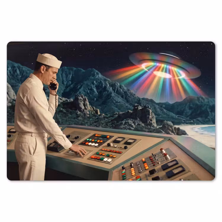 Tischset - 6 Stück - Mann – Kontrollraum – Strand - Man - Controlekamer - Strand Placemat vinyl groot