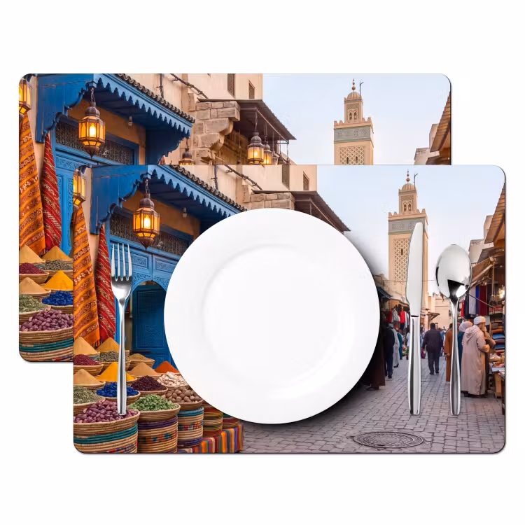 Tischset - 6 Stück - Markt – Orientalisch – Farbenfroh - Markt - Oosters - Kleurrijk Placemat vinyl groot