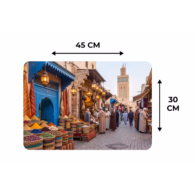 Tischset - 6 Stück - Markt – Orientalisch – Farbenfroh - Markt - Oosters - Kleurrijk Placemat vinyl groot