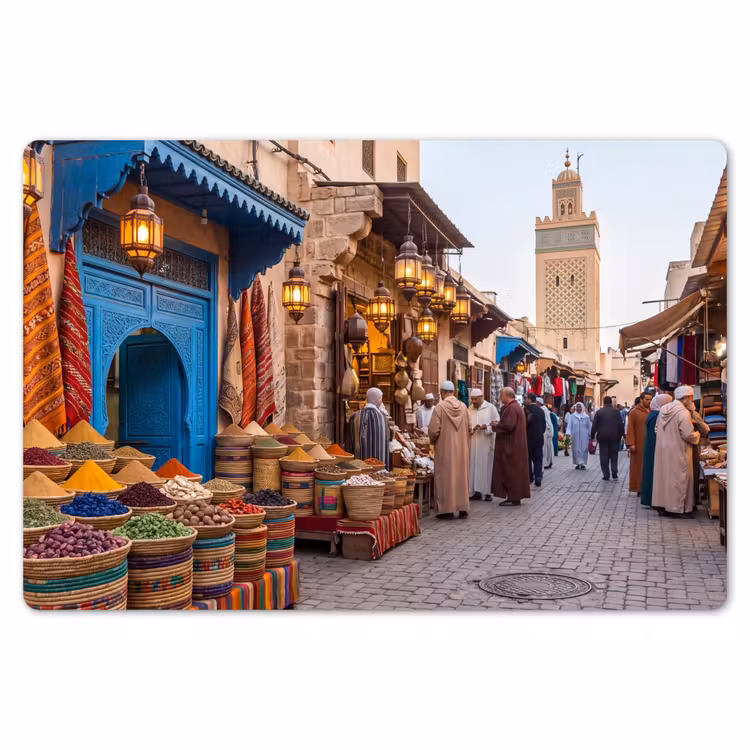 Tischset - 6 Stück - Markt – Orientalisch – Farbenfroh - Markt - Oosters - Kleurrijk Placemat vinyl groot
