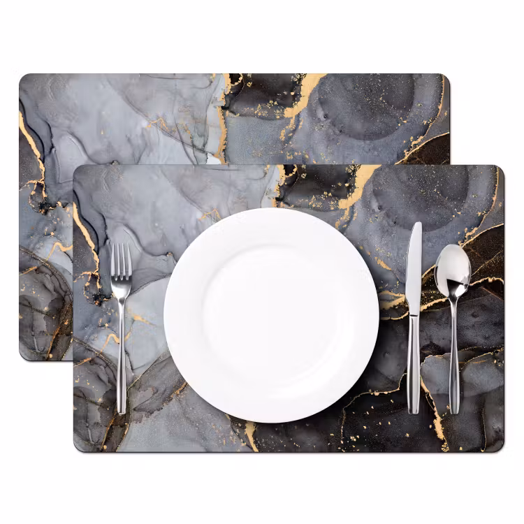 Marmer - Abstract - Goud - Grijs Placemat vinyl groot -zzsfeer2_Kitchenyeah-website