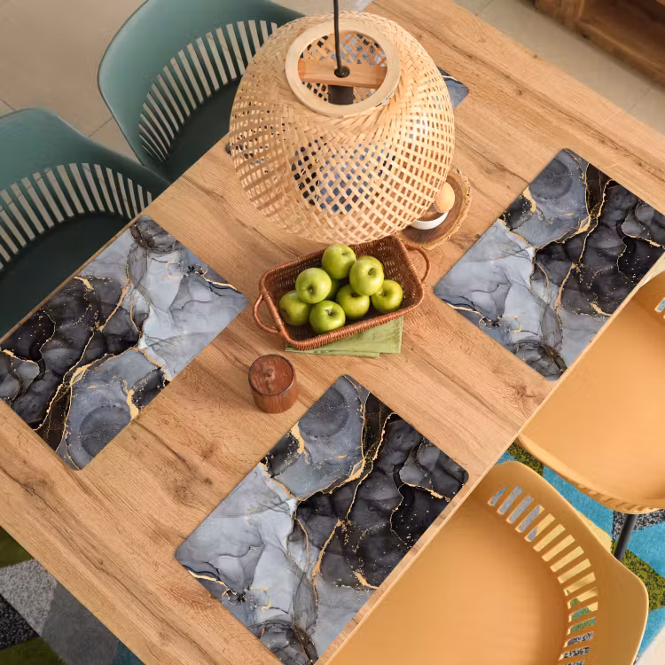 Marmer - Abstract - Goud - Grijs Placemat vinyl groot -zzsfeer5_Kitchenyeah-website