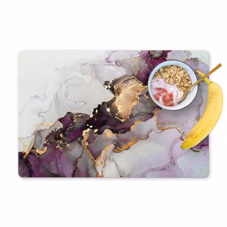 Marmer - Abstract - Goud - Paars Placemat vinyl groot -zzzproduct_Kitchenyeah-website