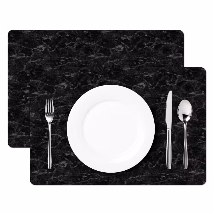 Marmer - Aders - Zwart Placemat vinyl groot 368 -zzsfeer2_Kitchenyeah-website