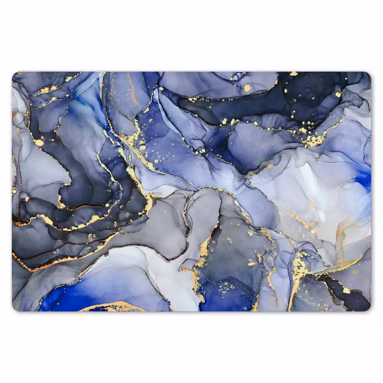 Marmer - Goud - Abstract - Blauw Placemat vinyl groot -zzsfeer1_Kitchenyeah-website