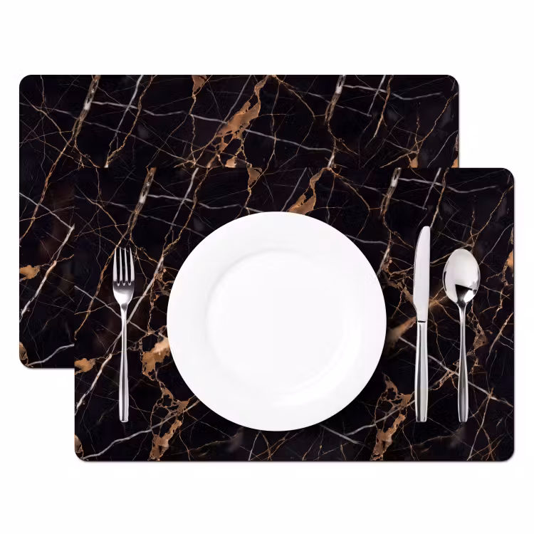 Marmer - Goud - Abstract - Zwart Placemat vinyl groot -zzsfeer2_Kitchenyeah-website